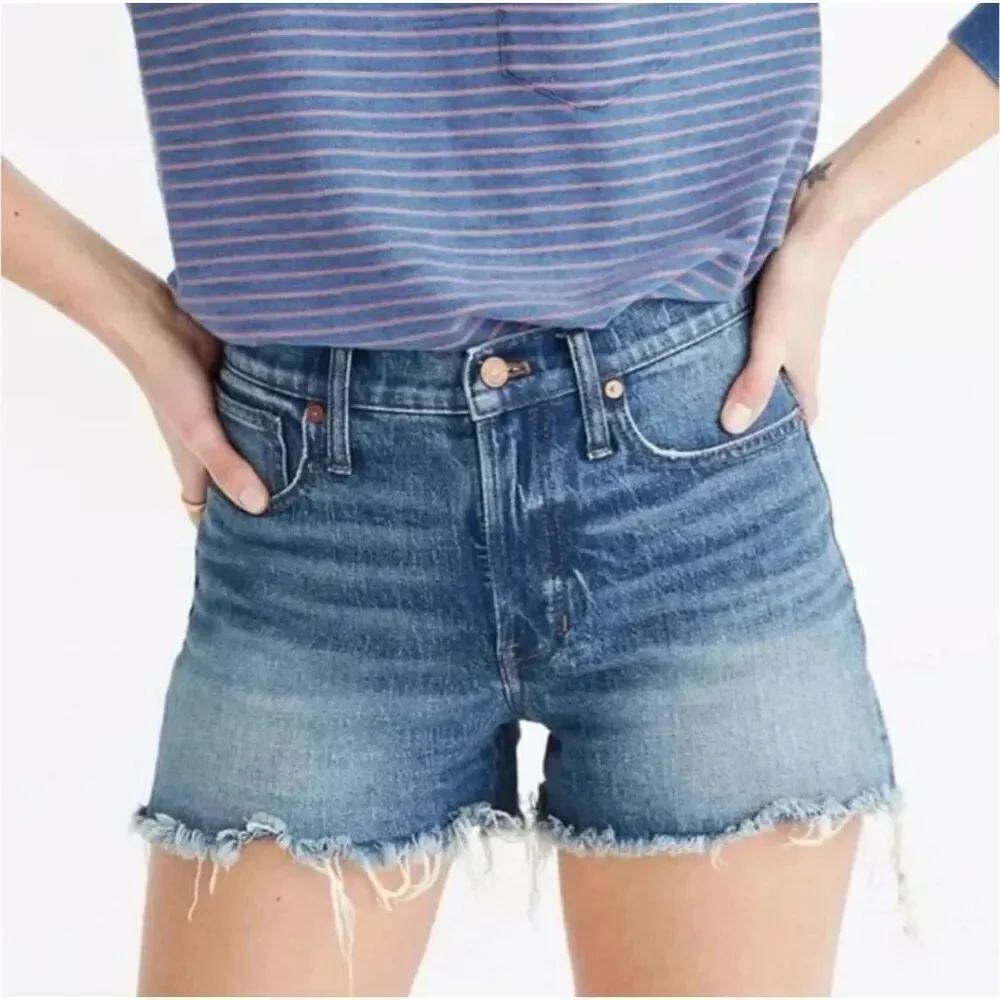 Madewell The Perfect Jean Short Frayed Hem Sz 23 EUC